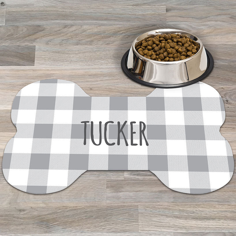 Personalized Plaid Dog Bone Rug - Image 2