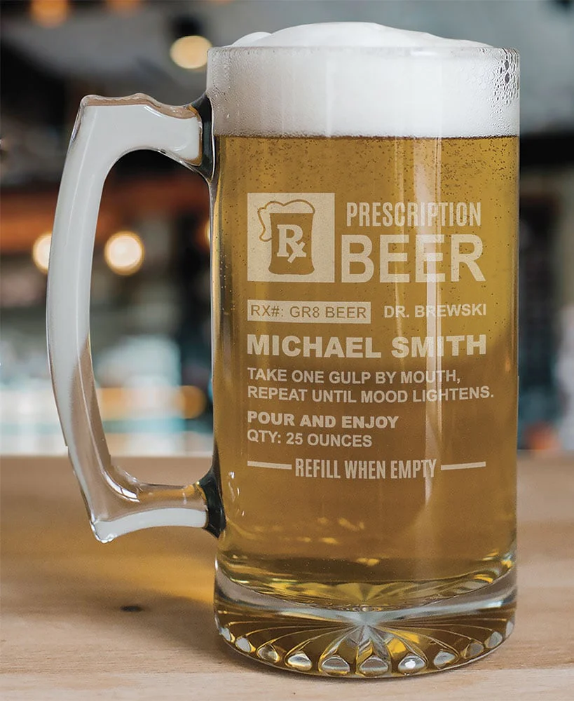 Personalized Prescription Wine Glass or Beer Mug - Image 2