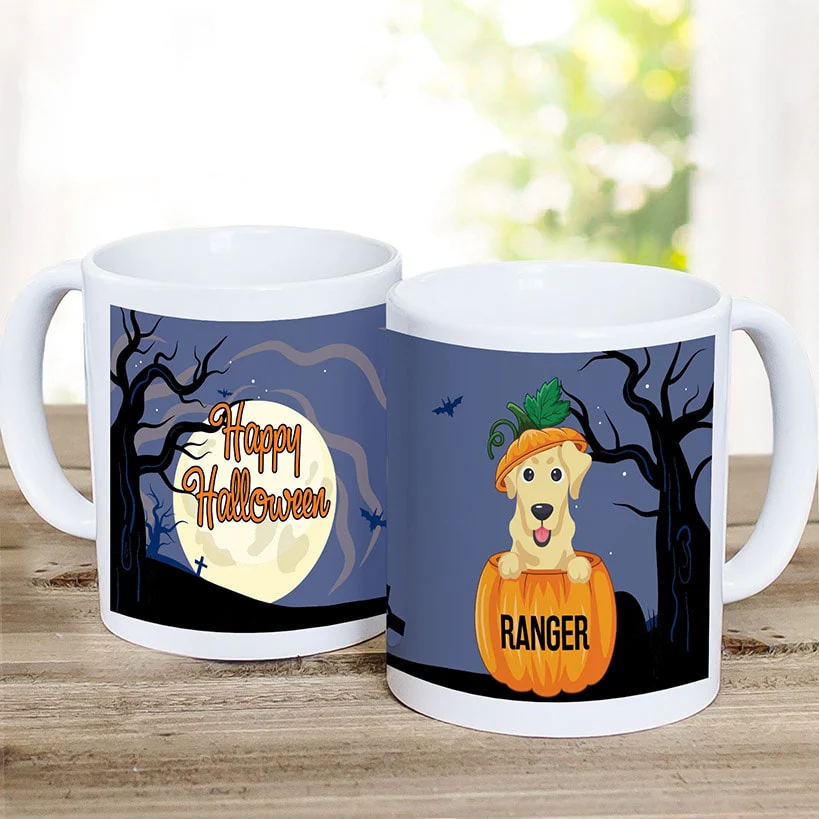 Personalized Pumpkin Pets Halloween Mug 11 oz White Ceramic
