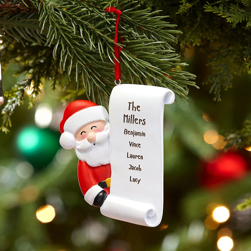Personalized Santa List Christmas Ornament - Image 2