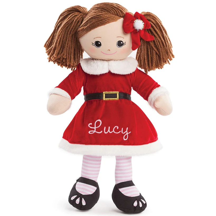 Personalized Santa Dress Christmas Rag Dolls - Image 3