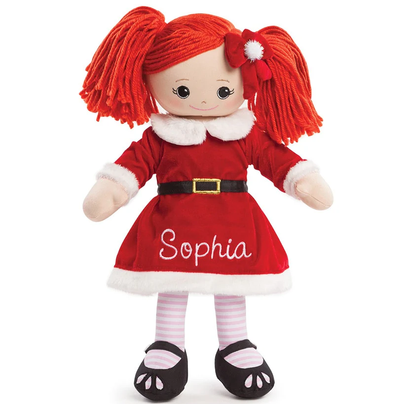 Personalized Santa Dress Christmas Rag Dolls - Image 4