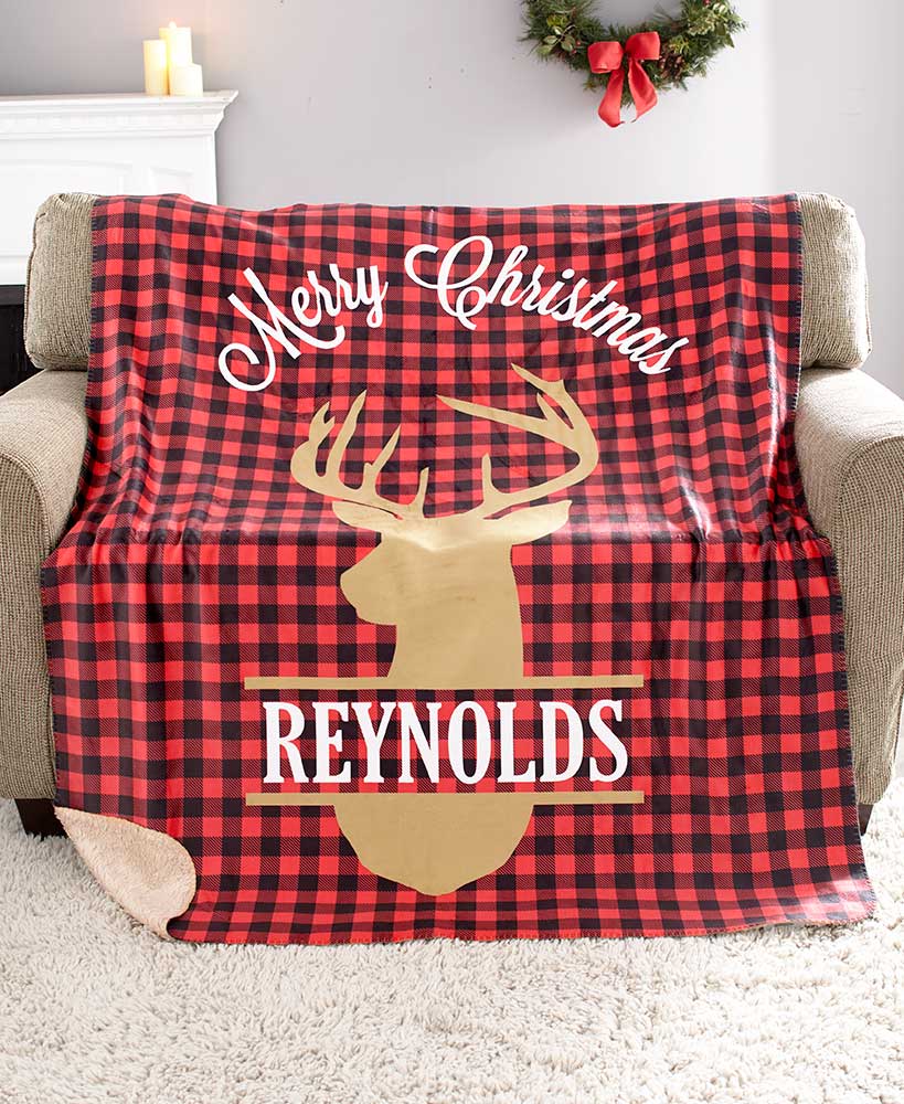 Personalized Sherpa Christmas Throws - Image 3