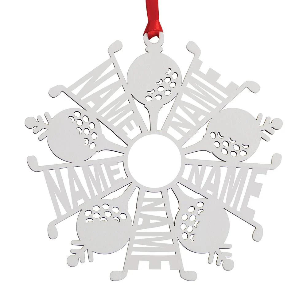 Personalized Snowflake Ornament White Wood - Image 15