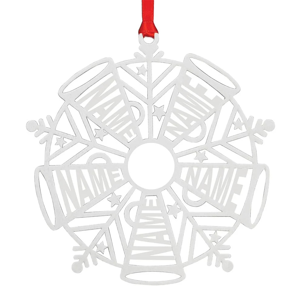 Personalized Snowflake Ornament White Wood - Image 8