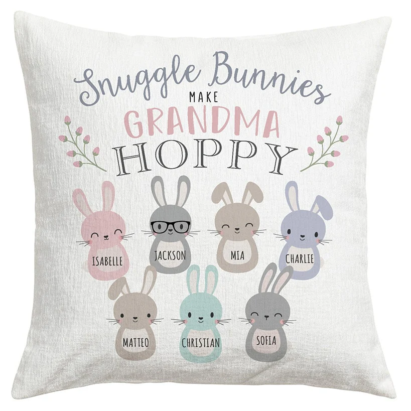 Personalized Snuggle Bunnies Pillow - Image 4