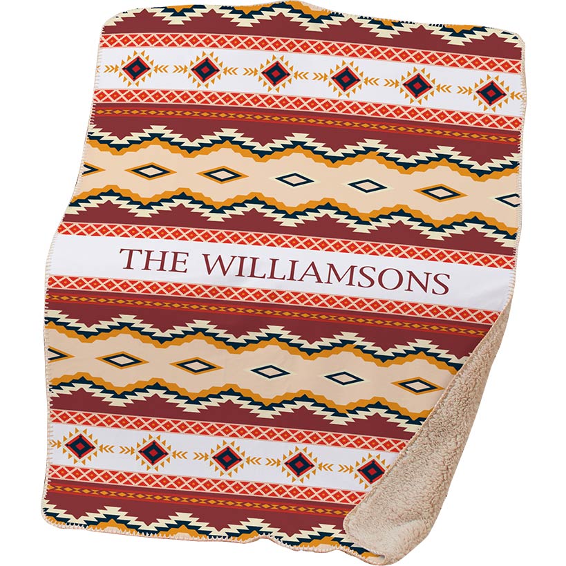 Personalized Southwestern Sherpa Throw - Image 2