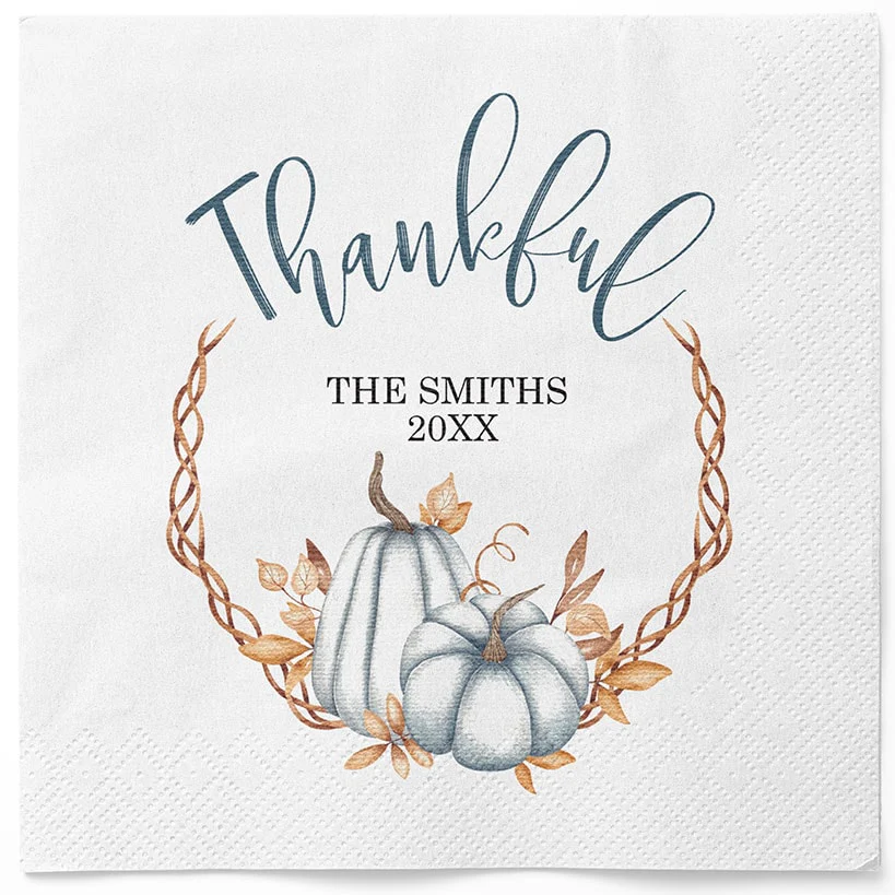 Personalized Thanksgiving Thankful Napkins - Image 2