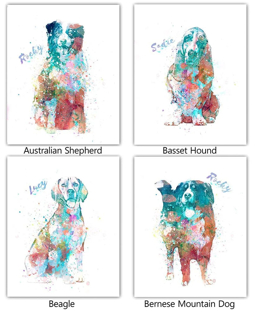 Personalized Watercolor Dog or Cat Breed Wall Art - Image 10