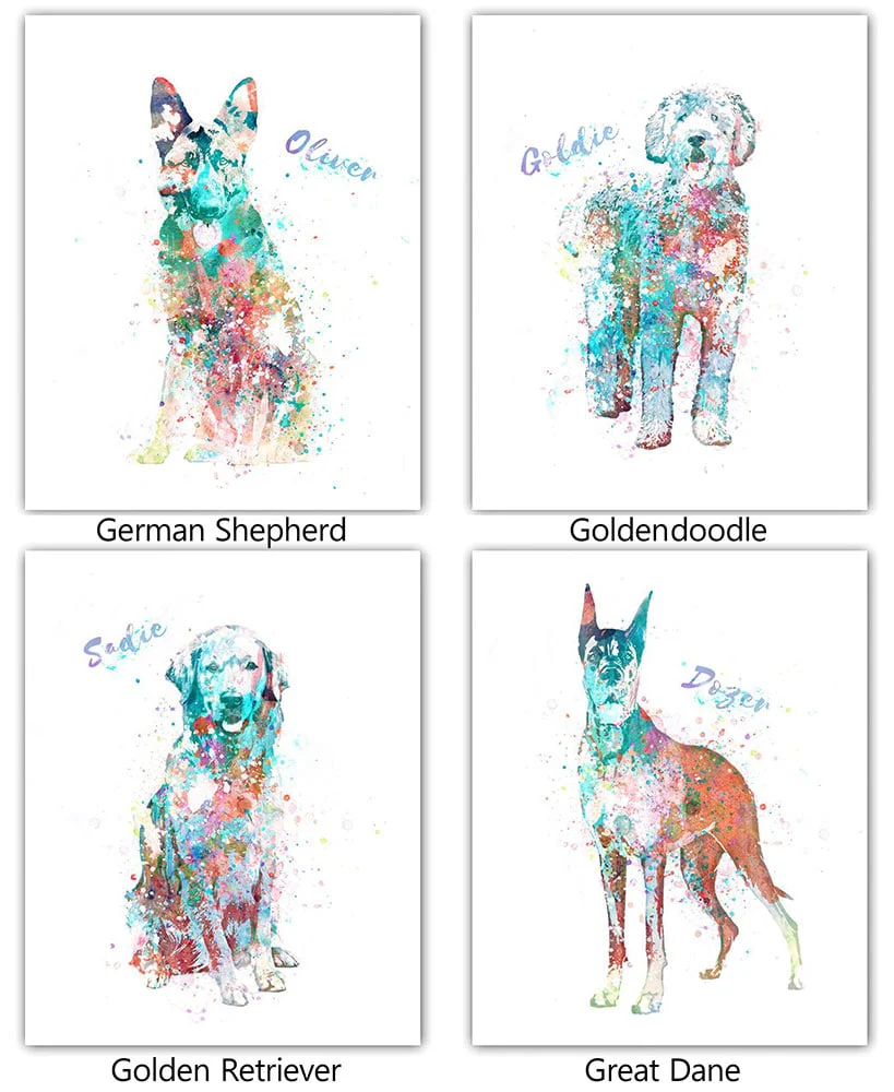 Personalized Watercolor Dog or Cat Breed Wall Art - Image 4