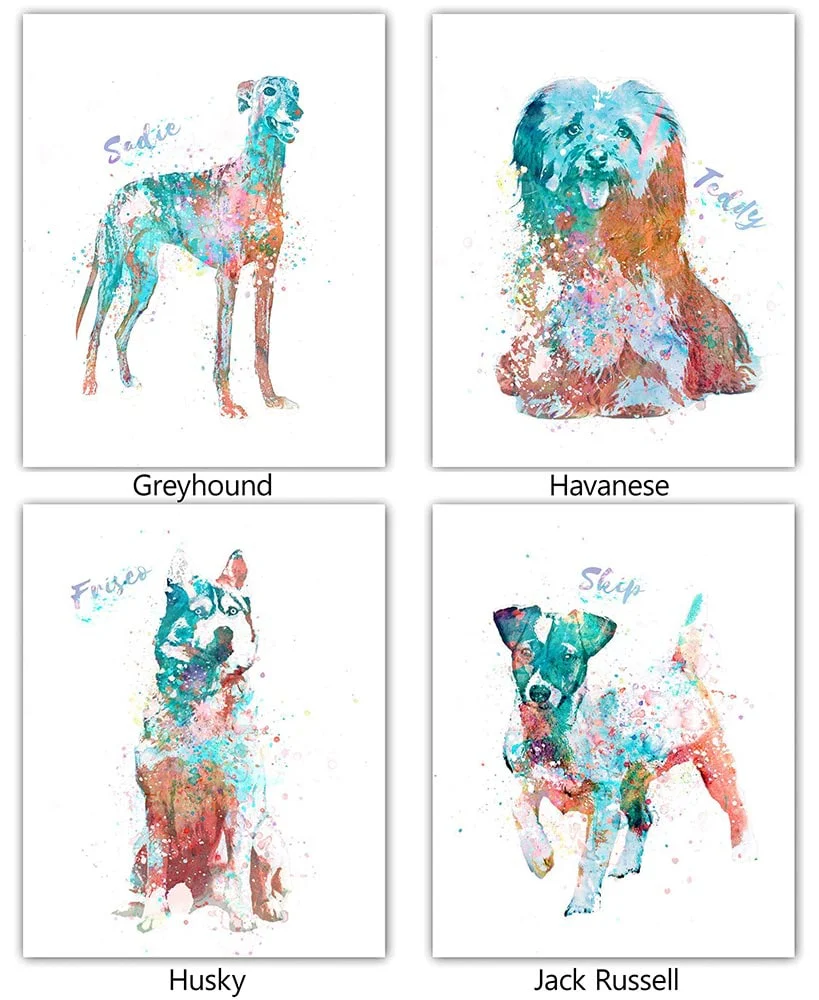 Personalized Watercolor Dog or Cat Breed Wall Art - Image 5