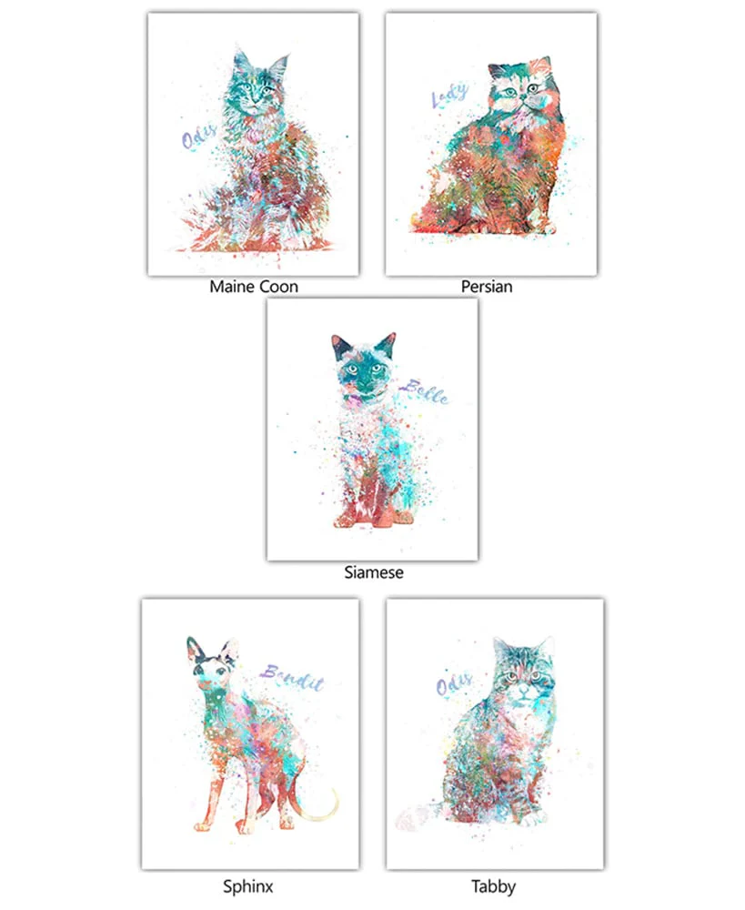 Personalized Watercolor Dog or Cat Breed Wall Art - Image 9