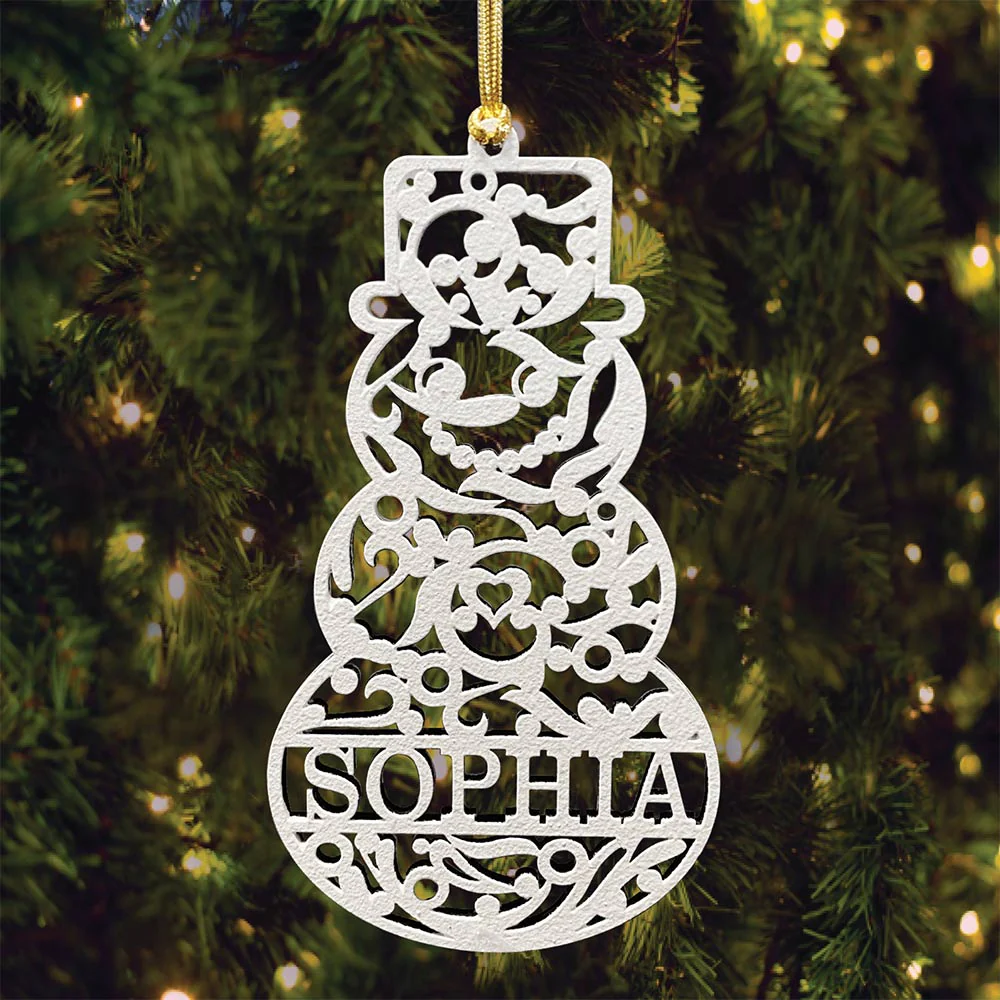 Personalized White Wood Ornament - Image 2