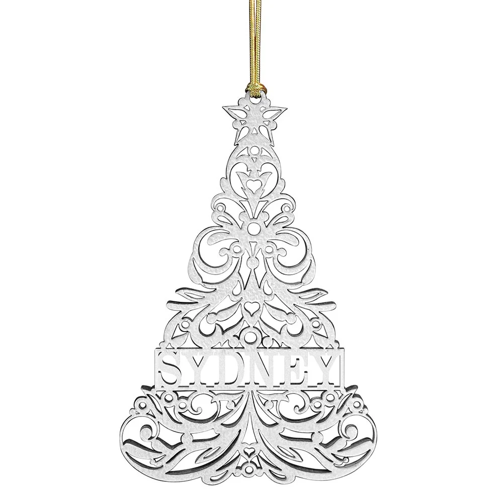 Personalized White Wood Ornament - Image 5