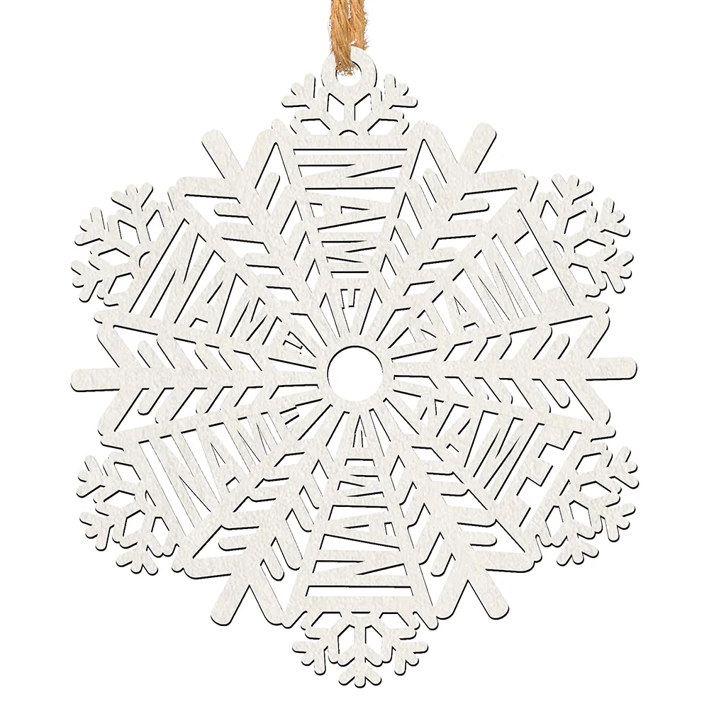 Personalized Wood Snowflake Ornament - Image 3