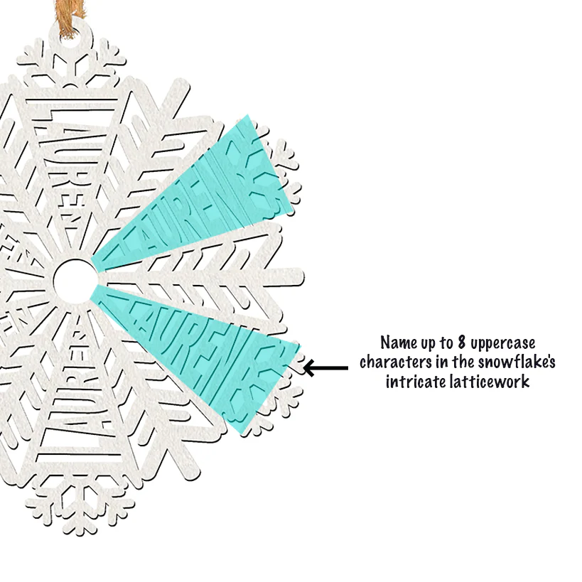 Personalized Wood Snowflake Ornament - Image 4