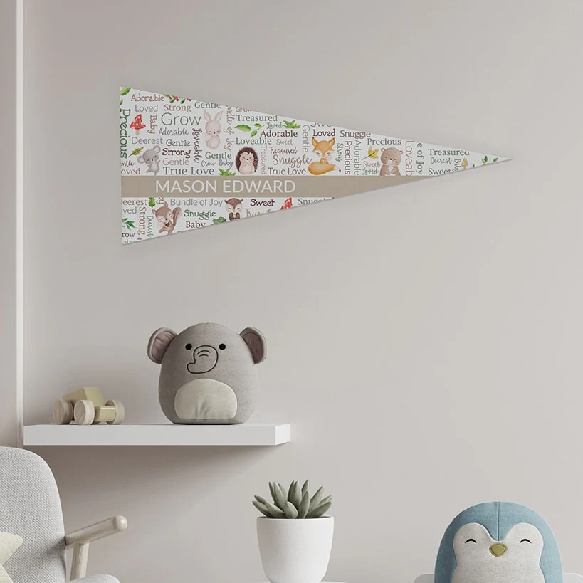 Personalized Word Art Felt Pennant Banner Flag - Image 10