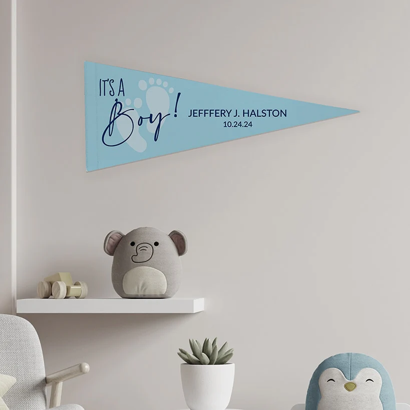 Personalized Word Art Felt Pennant Banner Flag - Image 11