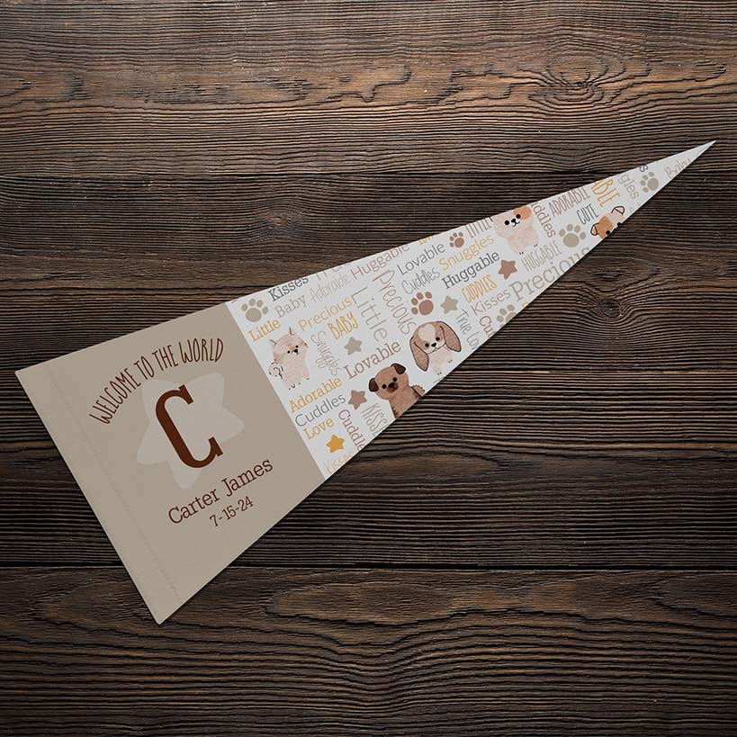 Personalized Word Art Felt Pennant Banner Flag - Image 16