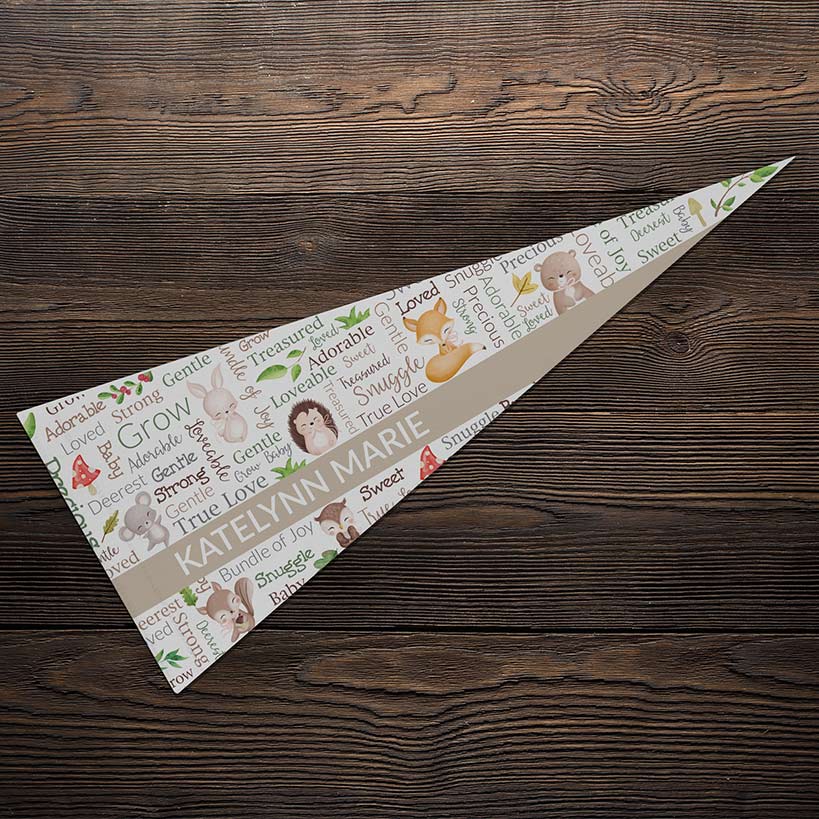 Personalized Word Art Felt Pennant Banner Flag - Image 7
