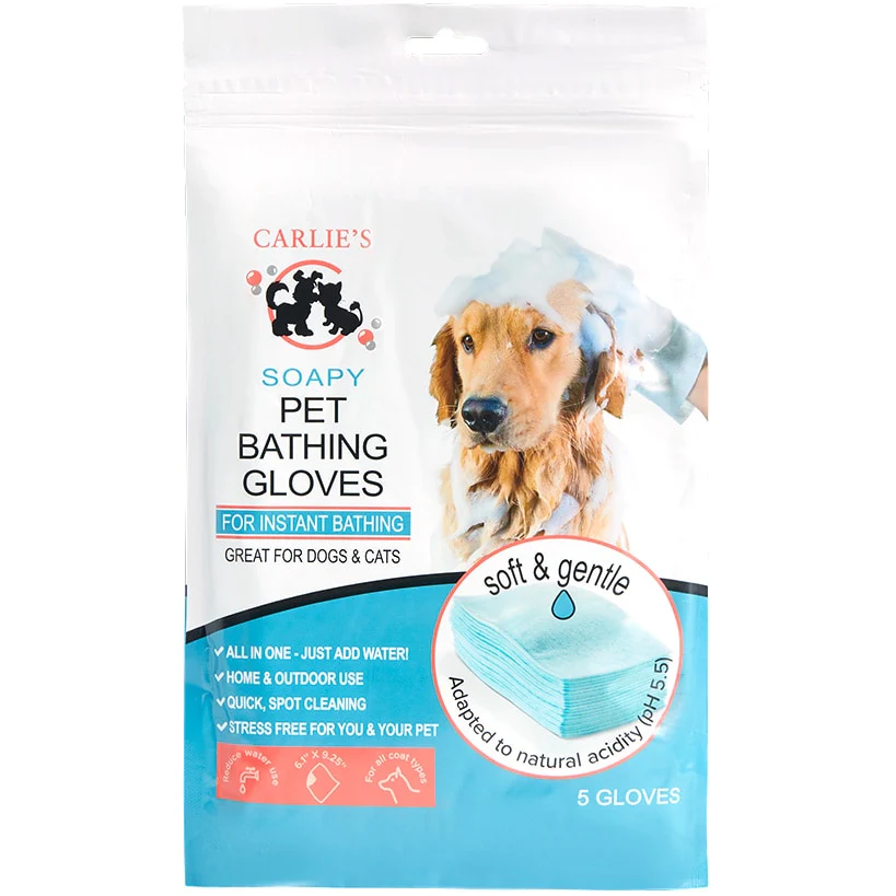 Pet Bath Soapy Gloves - Quick and Easy Cleaning for Your Dog - Set of 5 - Image 4