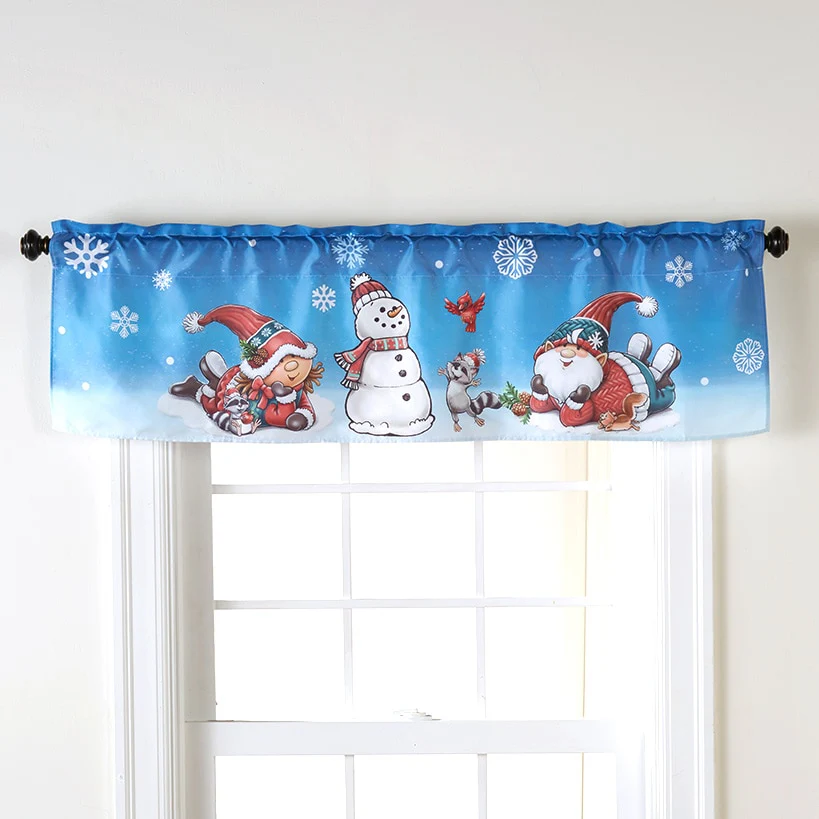 Petunia and Gnorme Winter Fun Gnome Panel or Valance - Image 3