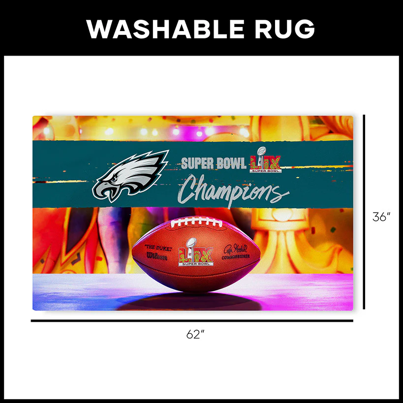 Philadelphia Eagles NFL 2025 Super Bowl LIX Parade Washable Rug - Image 3