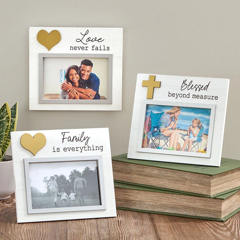 Photo Frame Love Family Blessed With Heart 6 x 4