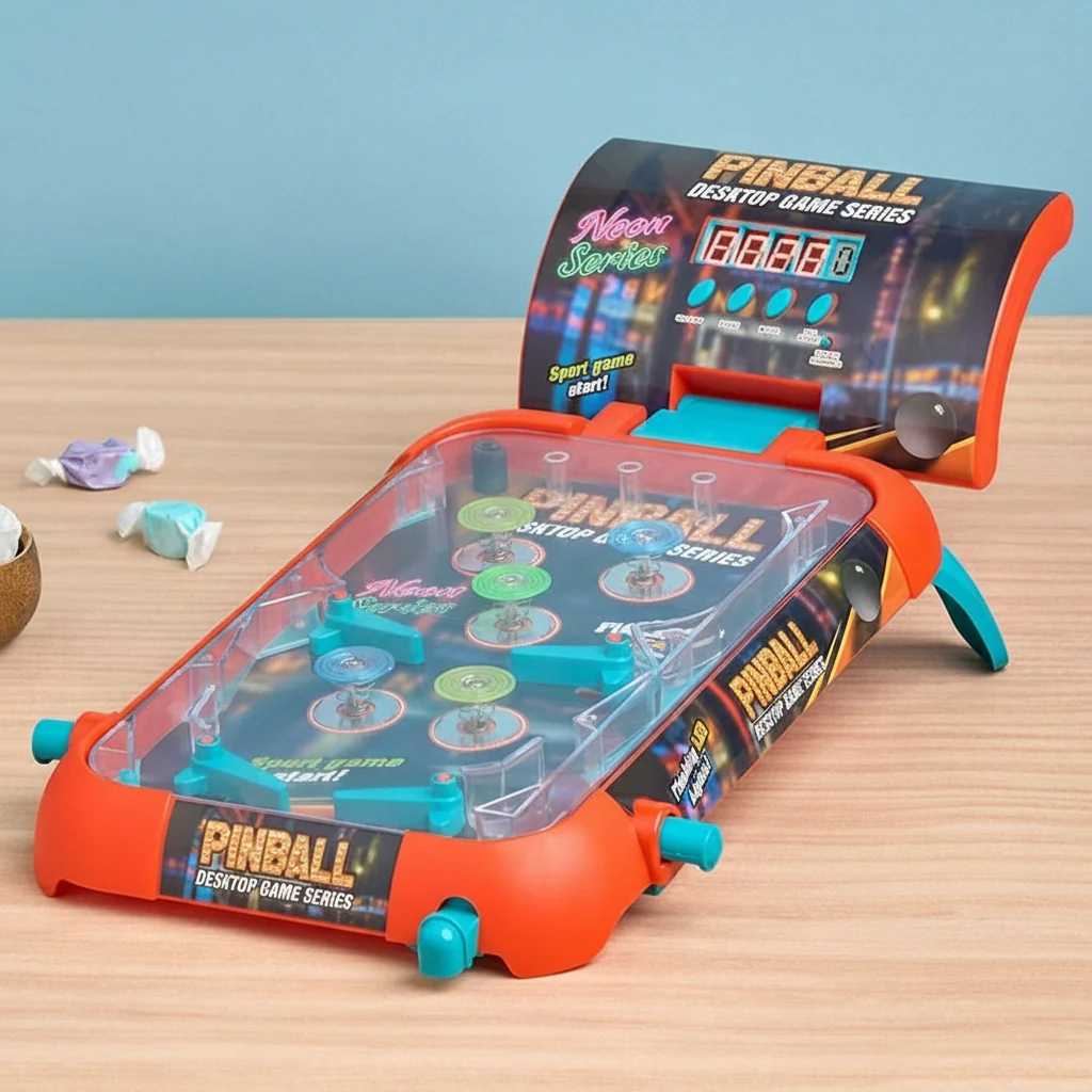 Pinball Table with Light and Sound-Arcade Action with Dual Flipper Controls