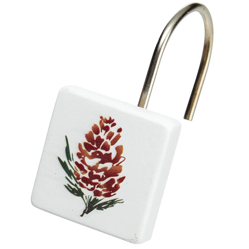 Pinecone Themed Shower Hooks Set of 12 - Image 2