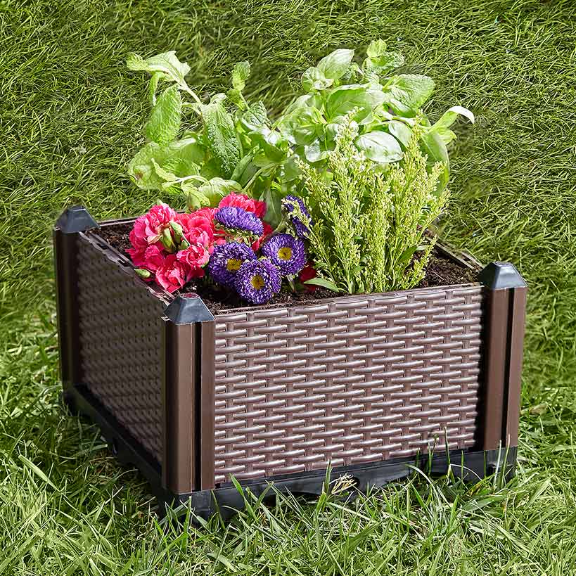 Planter Garden Plastic 12 Inch Raised Self Watering Black Or White - Image 3