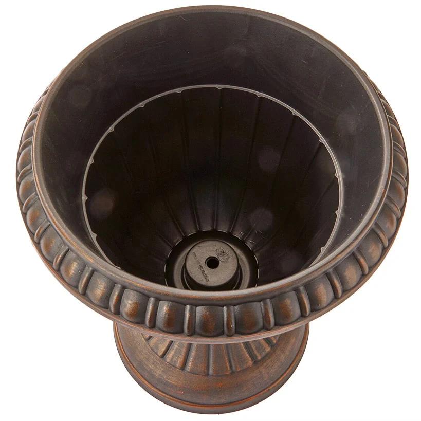 Plastic Urn Planter in White-Gold or Black-Copper - Image 2
