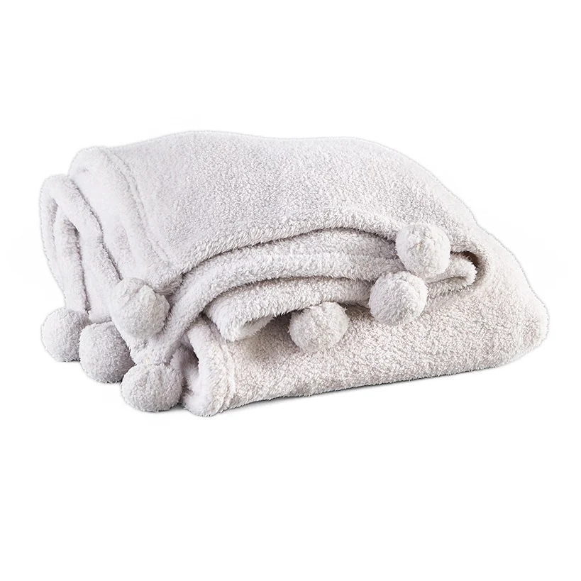 Pom-Pom Sherpa Throw - Image 2
