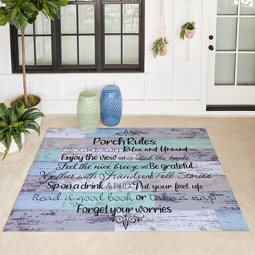 Porch Rules Indoor/Outdoor Area, Accent, or Runner Rug - Image 4