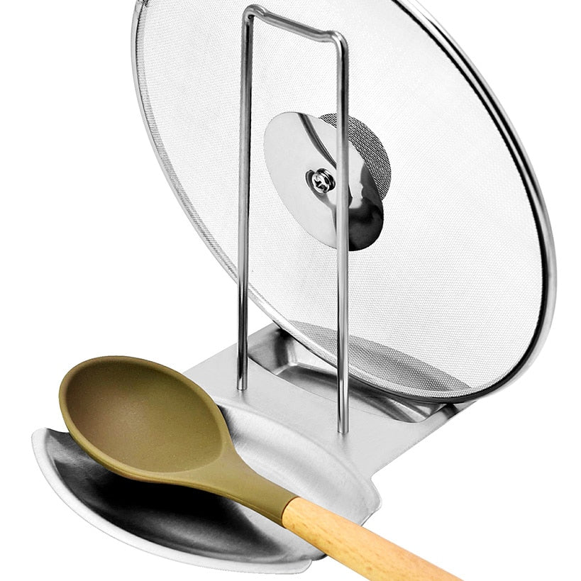 Pot Lid Holder and Spoon Rest Holder Stainless Steel - Image 3