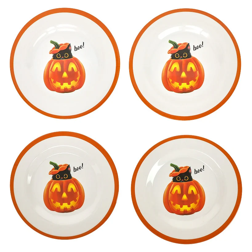 Purr-fectly Festive Halloween Dessert Plate Set - Image 4