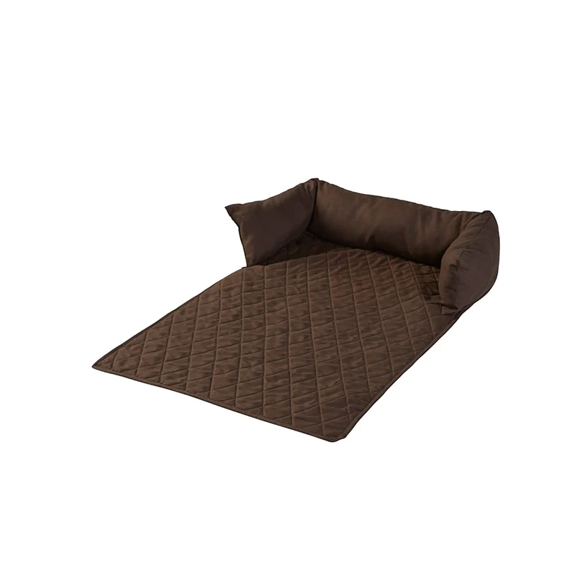 Quilted Pet Bed with Headrest - Image 5