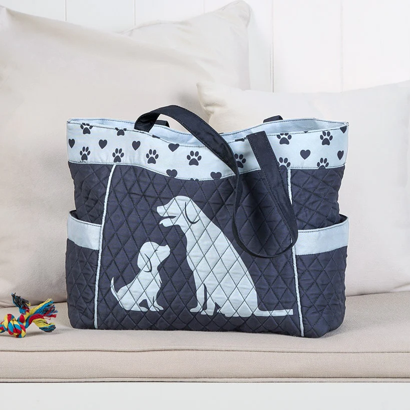 Quilted Tote with Cat Paw Print - Image 6