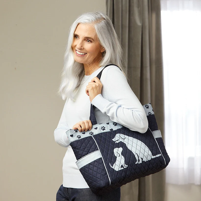 Quilted Tote with Cat Paw Print - Image 7