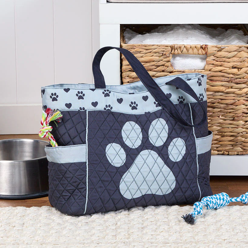 Quilted Tote with Cat Paw Print - Image 8
