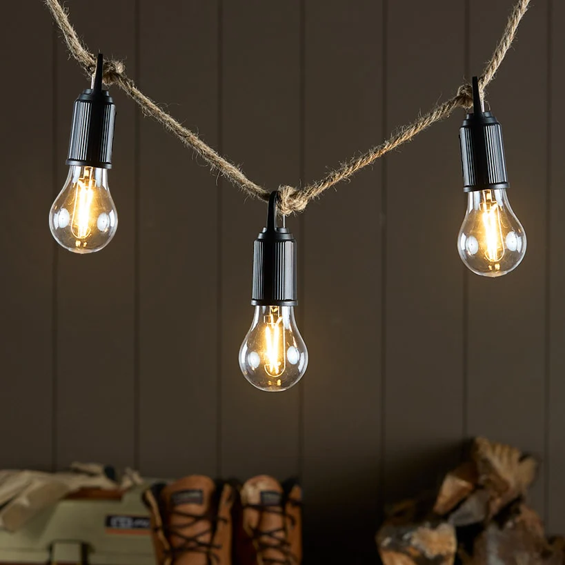 Rechargeable USB 3 Mode Hanging Bulb Lights - Set of 3 - Image 2