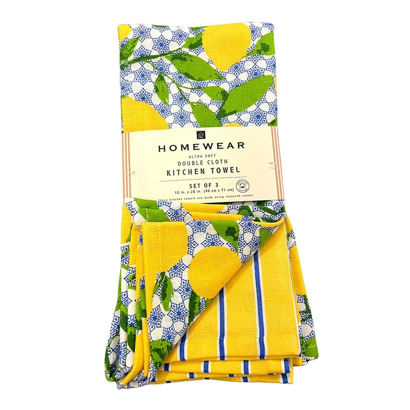 Recycled Poly Cotton Kitchen Towels Set of 3 - Image 3