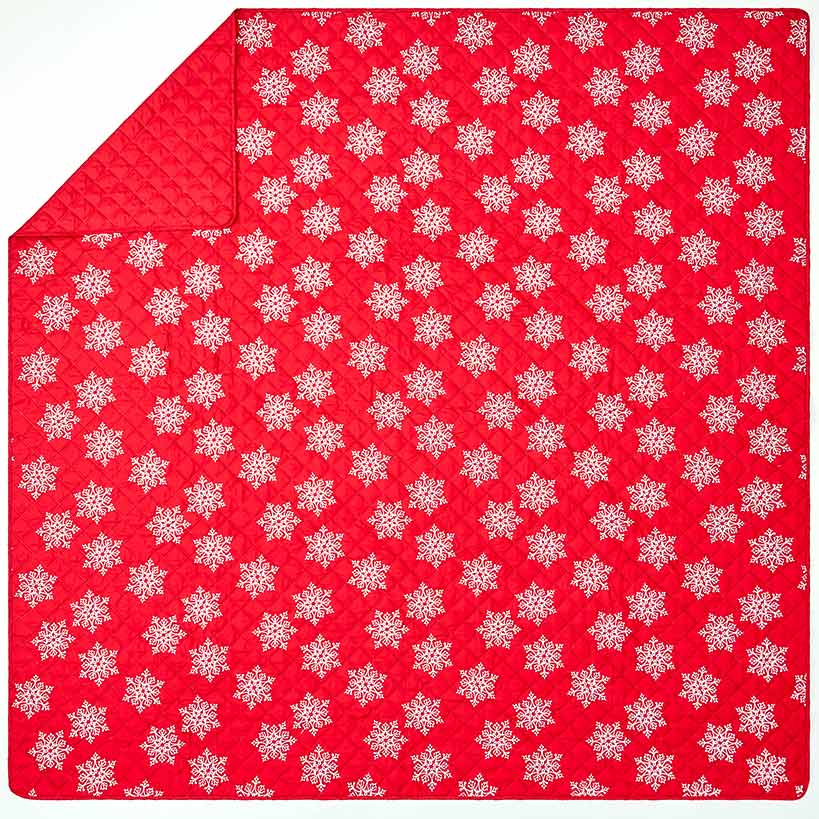 Red Snowflake Full/Queen Quilt Set with Shams - Image 5
