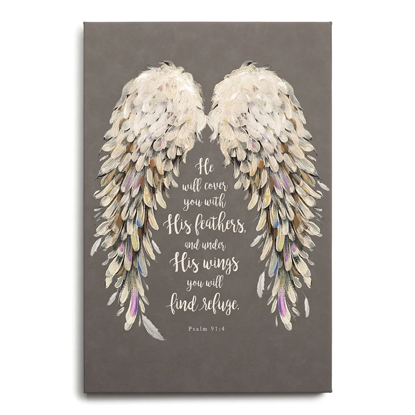 Religious He Will Cover You With His Feathers Canvas - Image 5