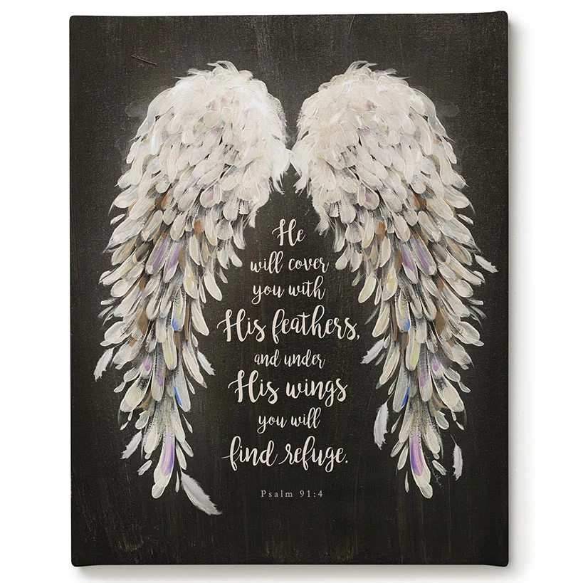Religious He Will Cover You With His Feathers Canvas - Image 7