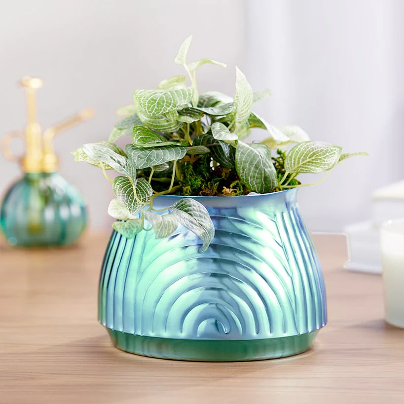 Ribbed Metal Planter - Image 3