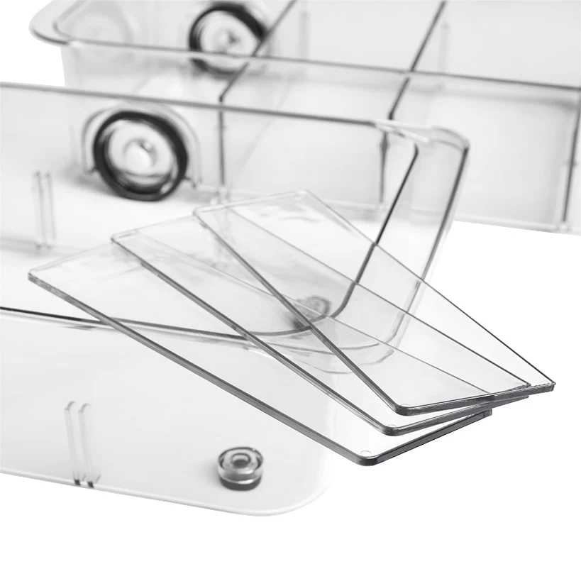 Roll Out Refrigerator Organizer Storage Drawer with Dividers - Image 3