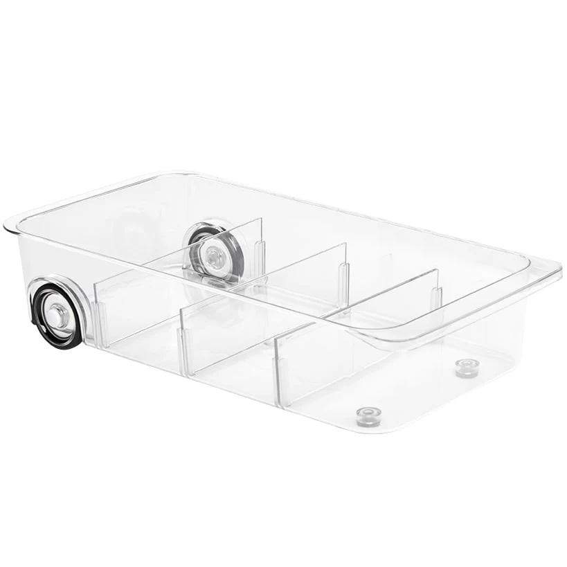 Roll Out Refrigerator Organizer Storage Drawer with Dividers - Image 6