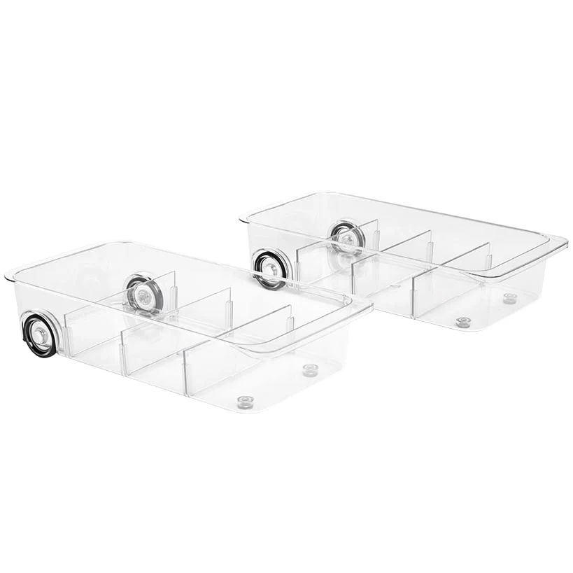 Roll Out Refrigerator Organizer Storage Drawer with Dividers - Image 7