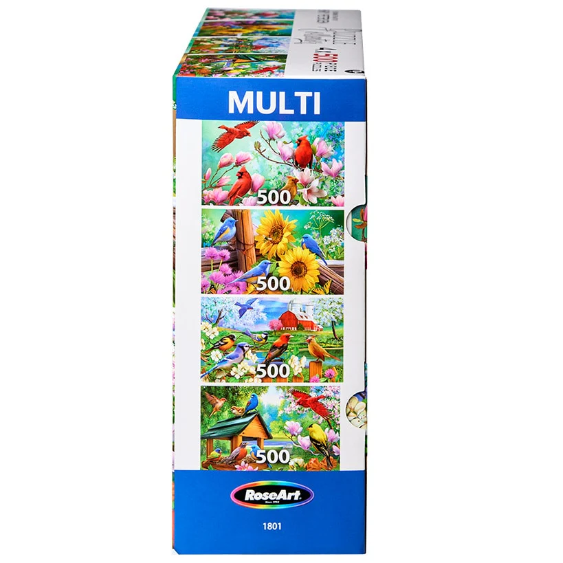 RoseArt® 4-In-1 Songbirds Jigsaw Puzzle Set - Image 2